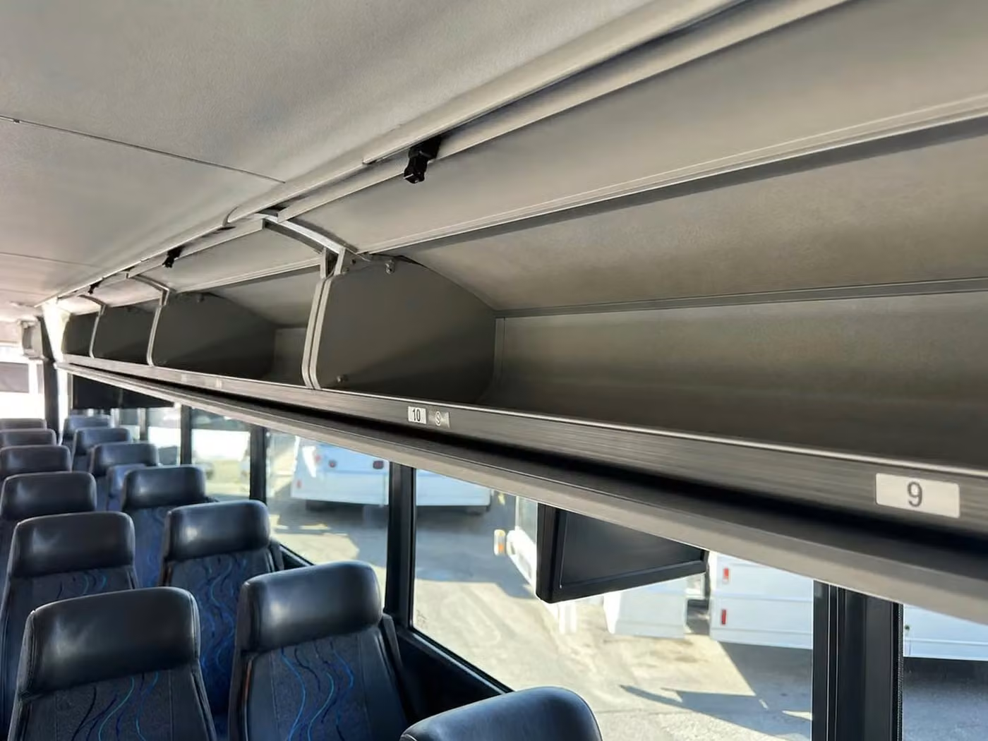 kenosha 18 passenger minibus overhead storage