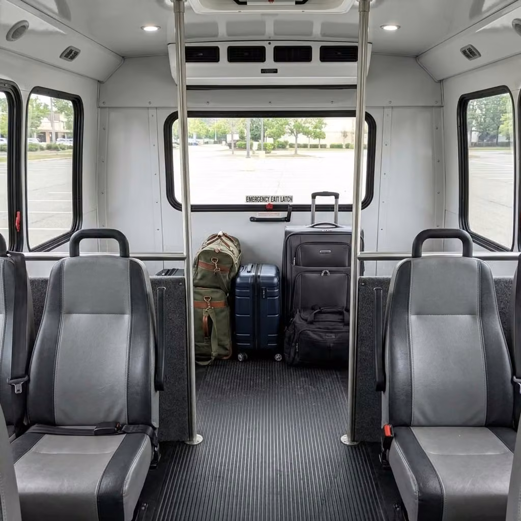 kenosha 28 passenger minibus luggage area