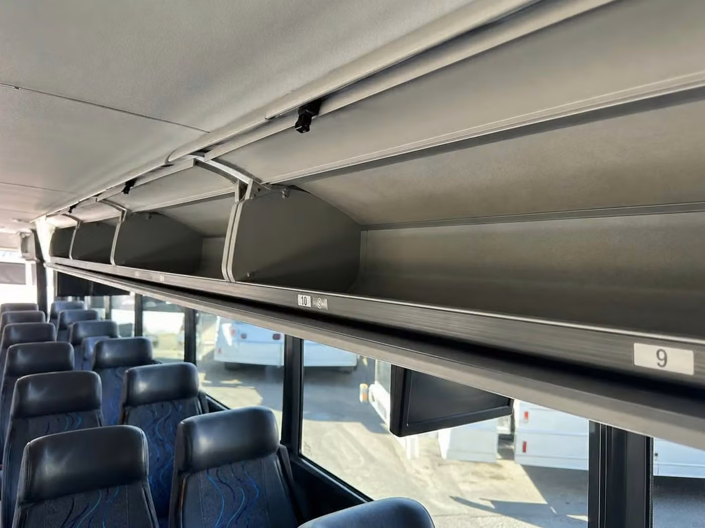 kenosha charter bus overhead storage