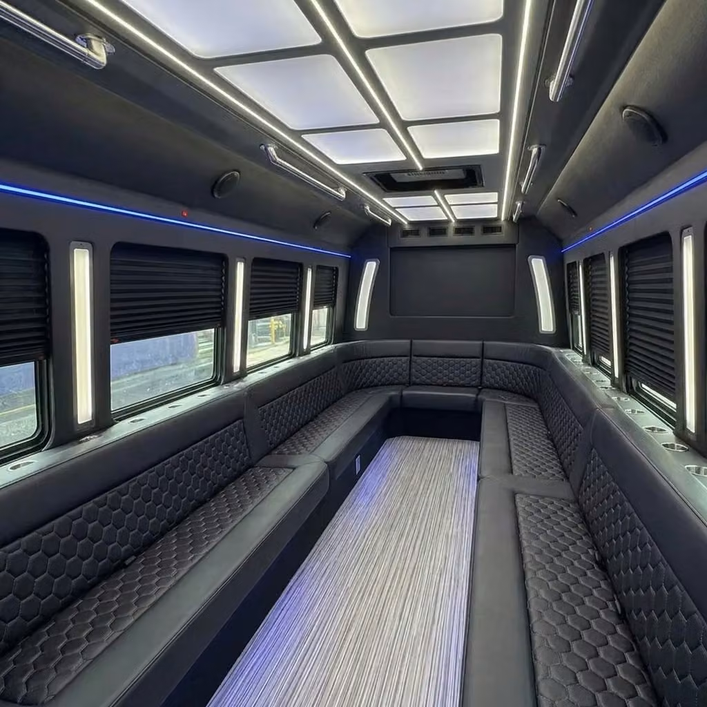 kenosha party bus wraparound seating