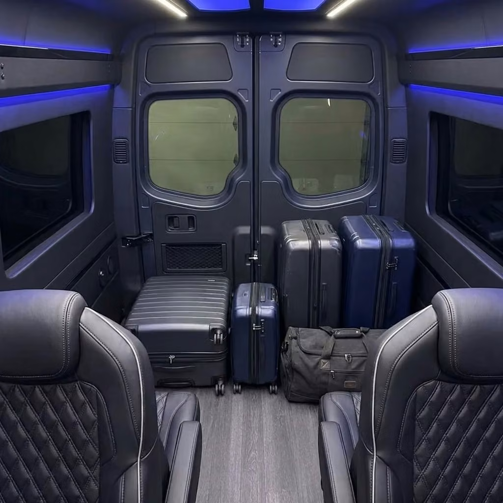 kenosha sprinter van rental with driver luggage area