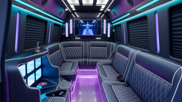 party bus rental interior skokie